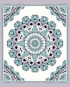 Seafoam Lavender Mandala Square Rug