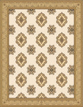 Antique Cream Ornamental Floral Arrangement Rug