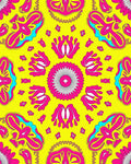 Vibrant Pink Yellow Abstract Fusion Rug