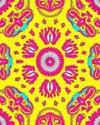 Vibrant Pink Yellow Abstract Fusion Rug