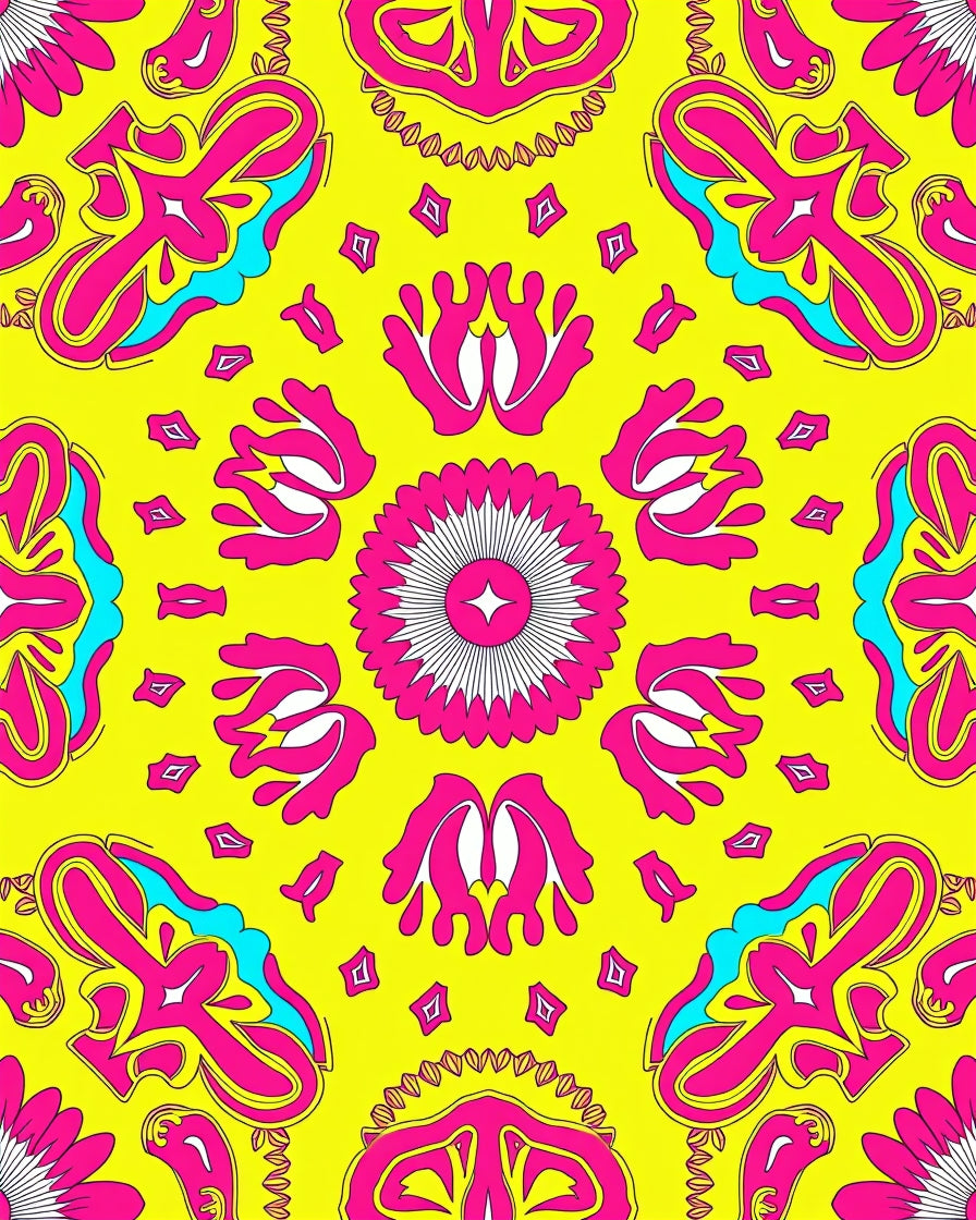 Vibrant Pink Yellow Abstract Fusion Rug