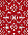 Crimson White Snowflake Scatter Rug