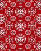 Crimson White Snowflake Scatter Rug
