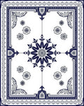 Grand Navy Floral Medallion Centerpiece Rug