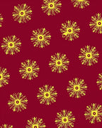 Golden Sunburst Medallions Red Rug