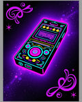 Cyberpunk Neon Retro Player Galactic Rug