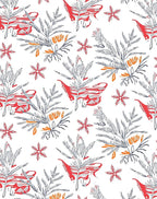Red Orange Leafy Branch Bloom Rug