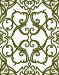 Olive Green Vine Scrollwork Rug