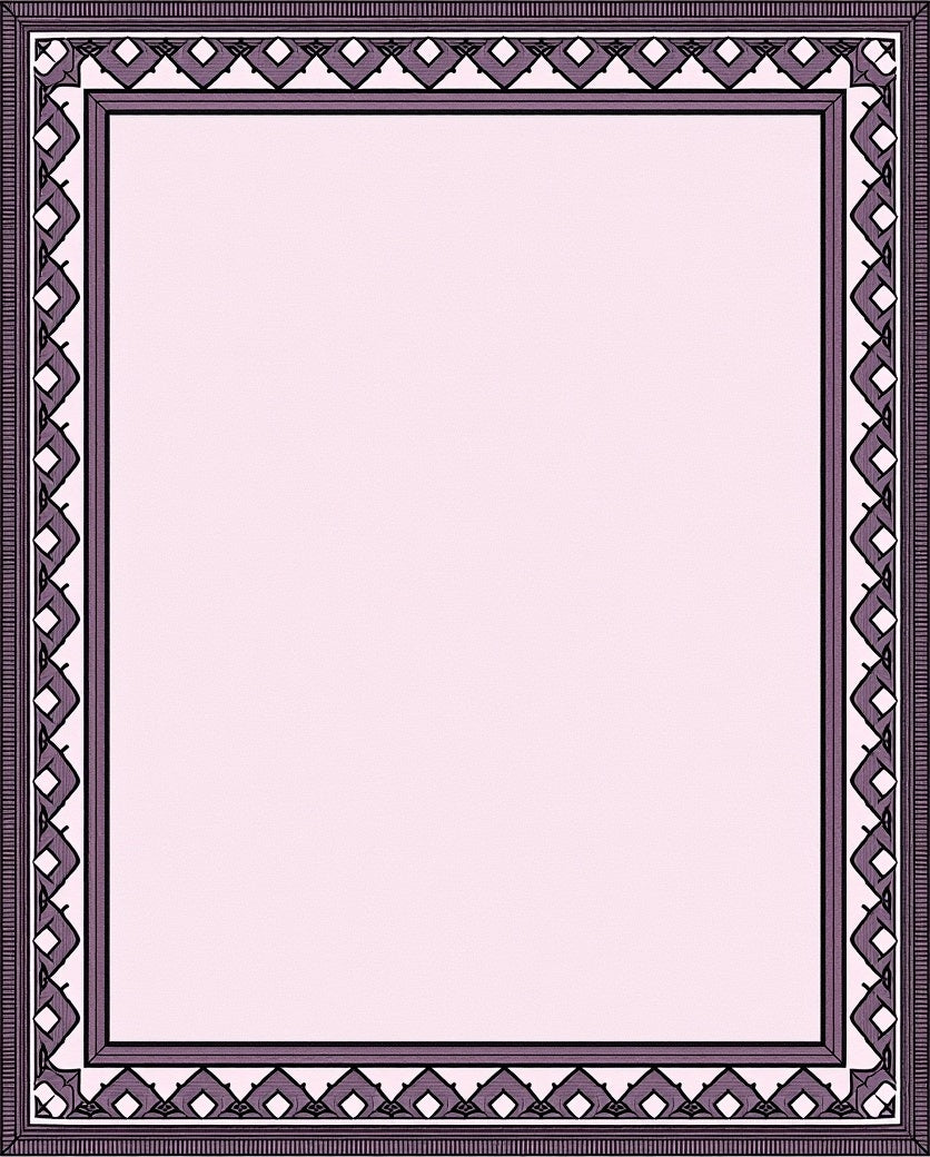 Lilac Diamond Geometric Border Rug
