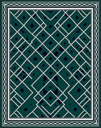 Emerald White Geometric Diamond Lattice Rug