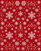 Festive Red Snowflake Collection Rug