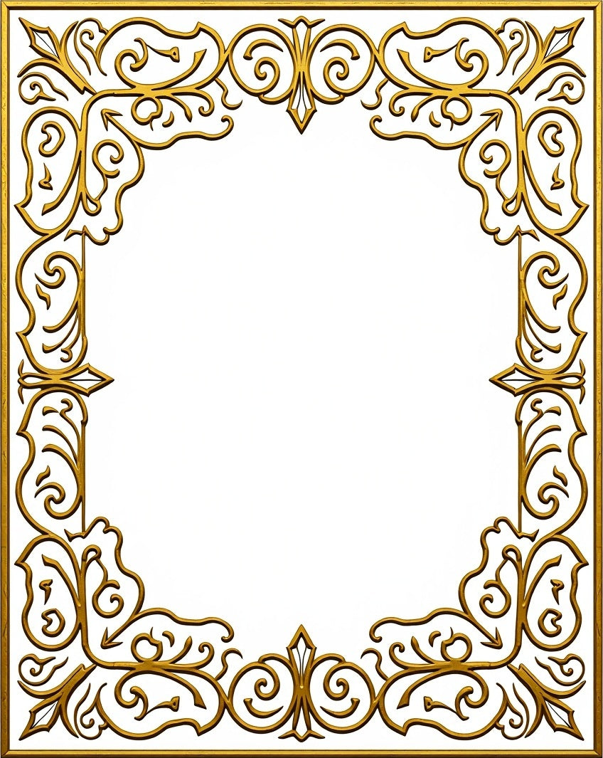 Oshibana Gold Filigree Scrollwork Rug