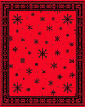 Crimson Snowflake Scattered Border Rug