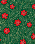 Crimson Floral Leafy Garland Rug