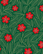 Crimson Floral Leafy Garland Rug