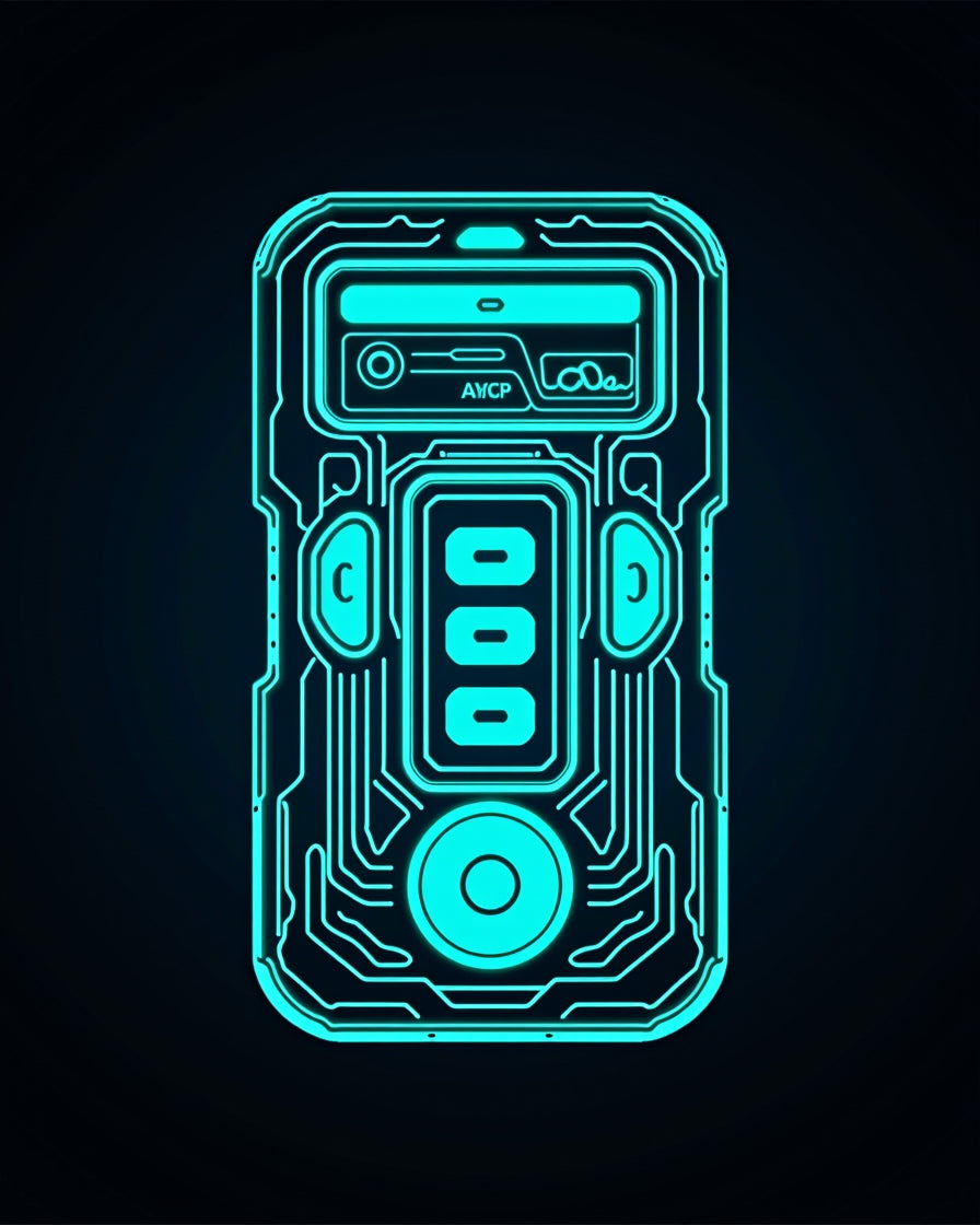 Neon Circuit Board Tech Rug
