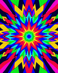 Kaleidoscope Starburst Radiant Colors Rug
