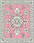 Elegant Pink Floral Mandala Arrangement Rug