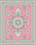 Elegant Pink Floral Mandala Arrangement Rug