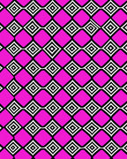 Vibrant Pink Geometric Diamond Rug