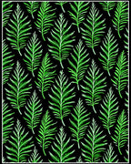Vibrant Green Frond Botanical Art Rug