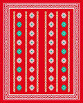 Bold Red Floral Stripe Rug