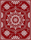Crimson Snowflake Mandala Rug