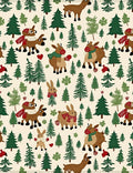 Woodland Critters Forest Christmas Trees Rug