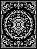 Black White Intricate Mandala Floral Rug