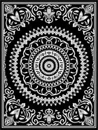 Black White Intricate Mandala Floral Rug