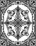 Intricate Black and White Medallion Arabesque Rug