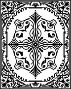 Intricate Black and White Medallion Arabesque Rug