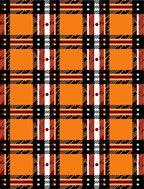 Bold Orange Plaid Squares Rug