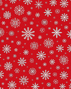 White Snowflake Snowfall Red Background Rug