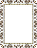 Ornate Golden Floral Border Rug