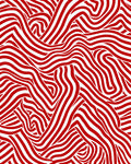 Crimson White Wavy Stripe Rug