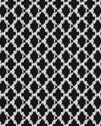Black White Geometric Interlocking Shape Rug