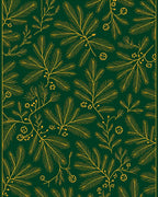 Golden Pine Branch Botanical Art Rug