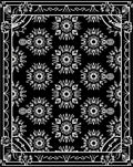 Black White Sunburst Mandala Frame Rug