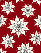 Bold Crimson Petal Mandala Rug