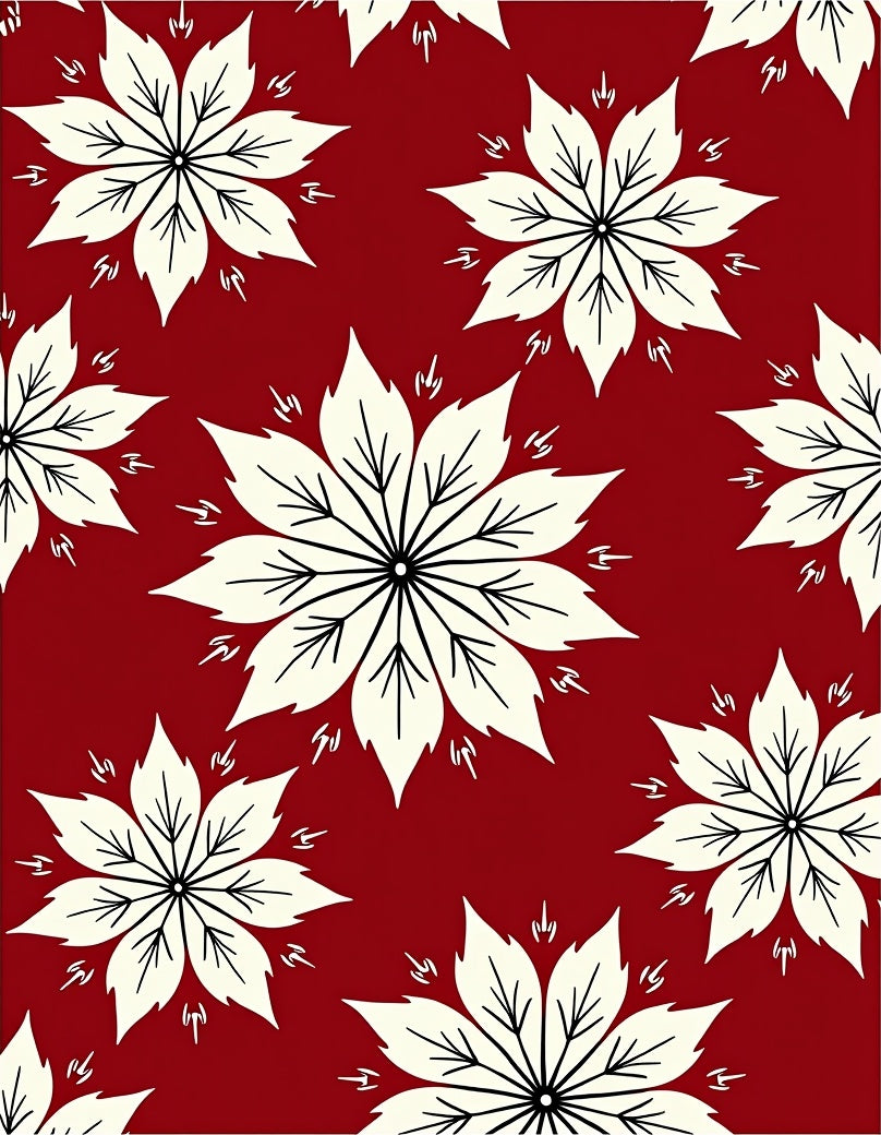 Bold Crimson Petal Mandala Rug