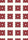 Deep Crimson Floral Square Medallion Rug