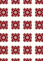 Deep Crimson Floral Square Medallion Rug