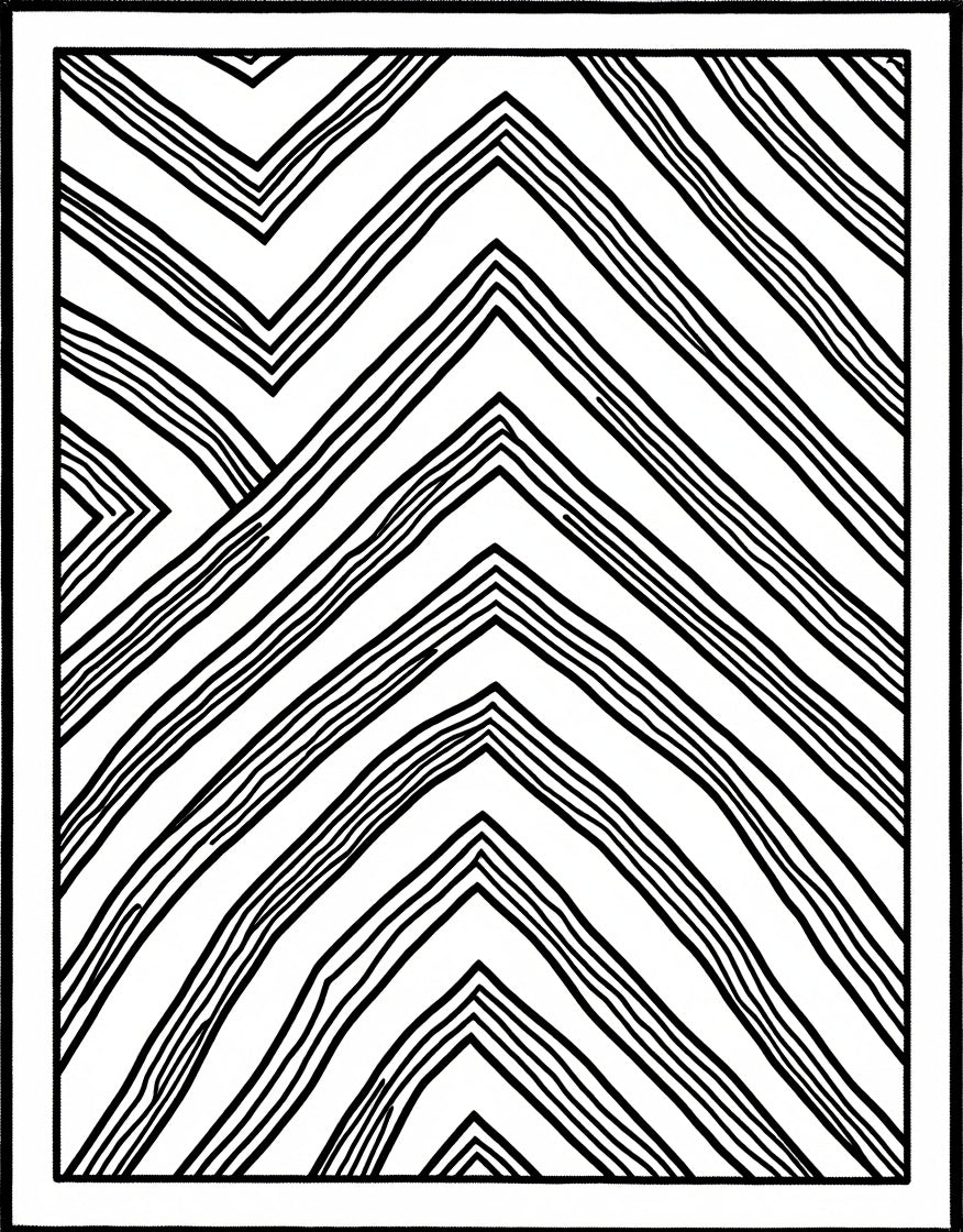 Bold Black Broken Chevron Lines Rug