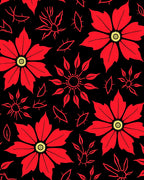 Bold Red Floral Starburst Garden Rug
