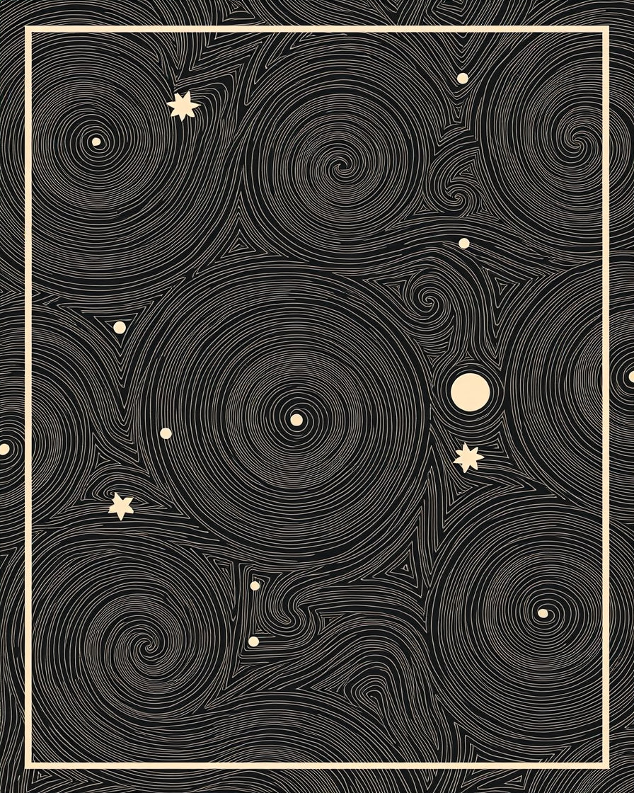 Dark Swirling Stars and Planets Rug