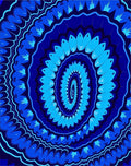 Deep Blue Radial Sunburst Rug