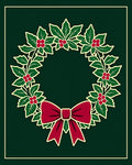 Festive Red Holly Berry Wreath Rug
