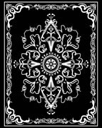 White Art Nouveau Floral Mandala Rug