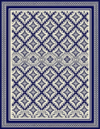 Navy Blue Intricate Geometric Medallion Rug